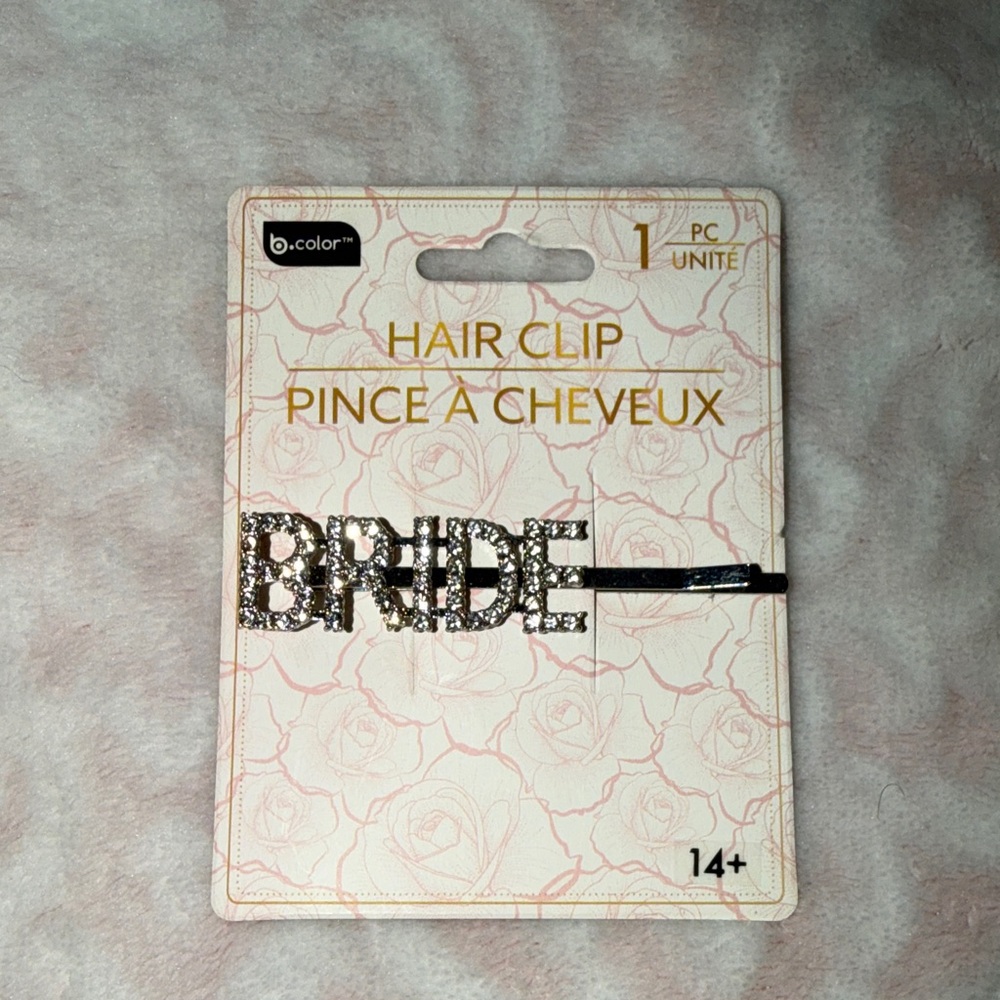 BRIDE Rhinestone Hair Clip - Silver